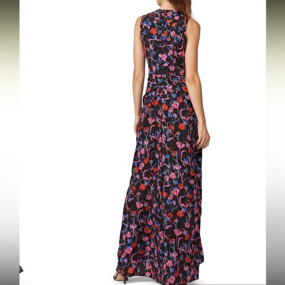 Thakoon Collective Womens 4 Dress Tulip Floral Gown Sleeveless V-Neck Pink Blue - Picture 2 of 12